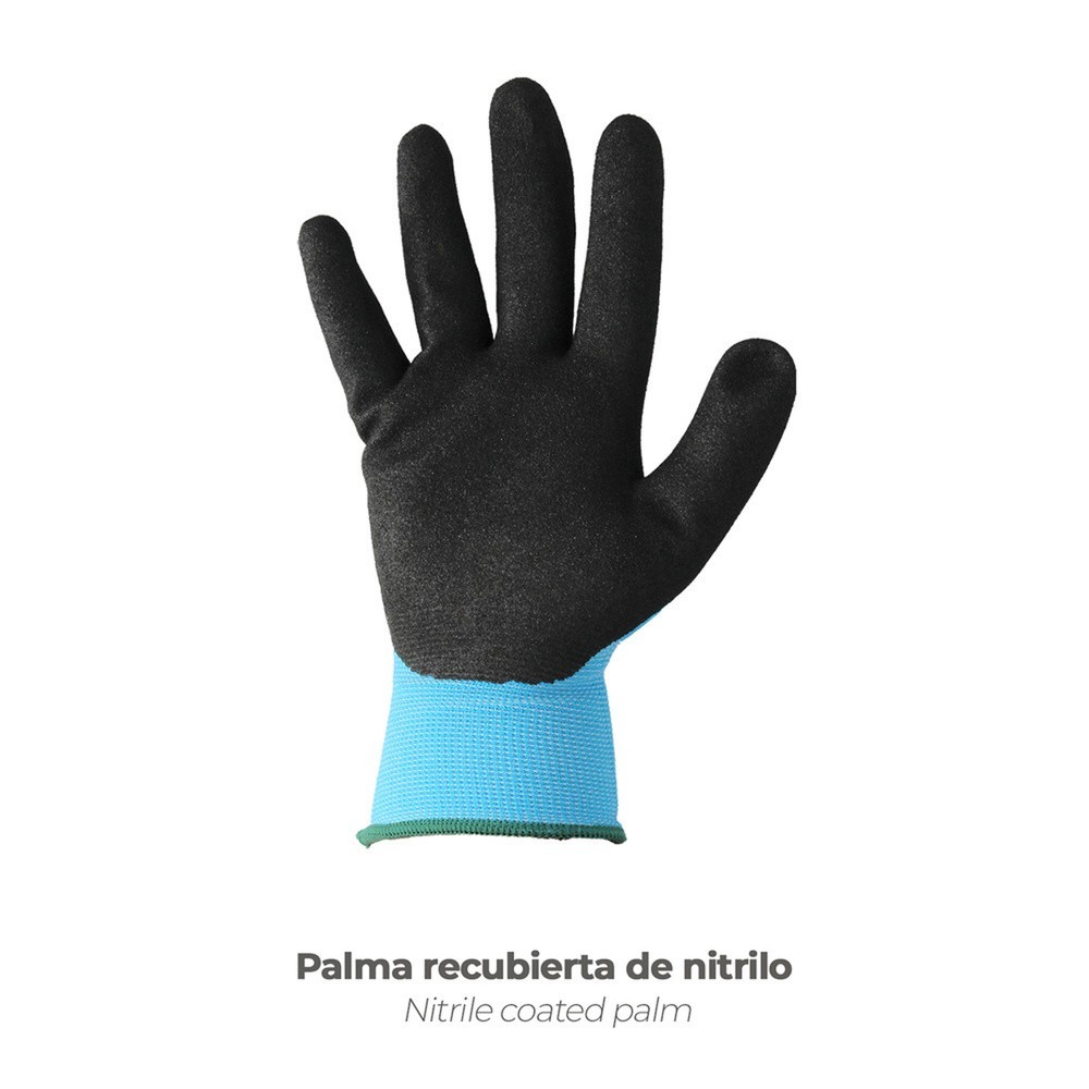 Guantes Nitrilo Reforzado Impregnado Talla 7" (Par) al por Mayor | Almacén de Ferretería