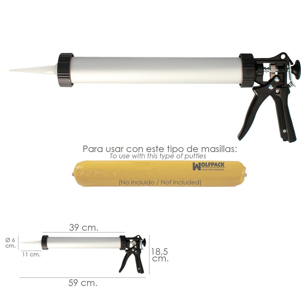 Pistola Aluminio / Acero Para Aplicar Mortero Capacidad 660 CC, al por Mayor | Almacén de Ferretería