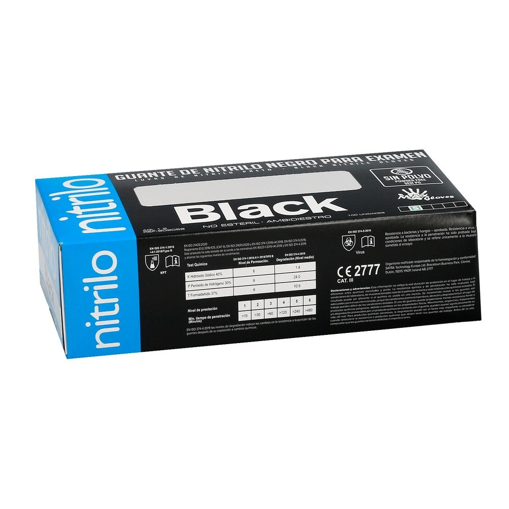 Guante Desechable Nitrilo Negro M 5,5 gms, Gruesos Caja 100 guantes, al por Mayor | Almacén de Ferretería