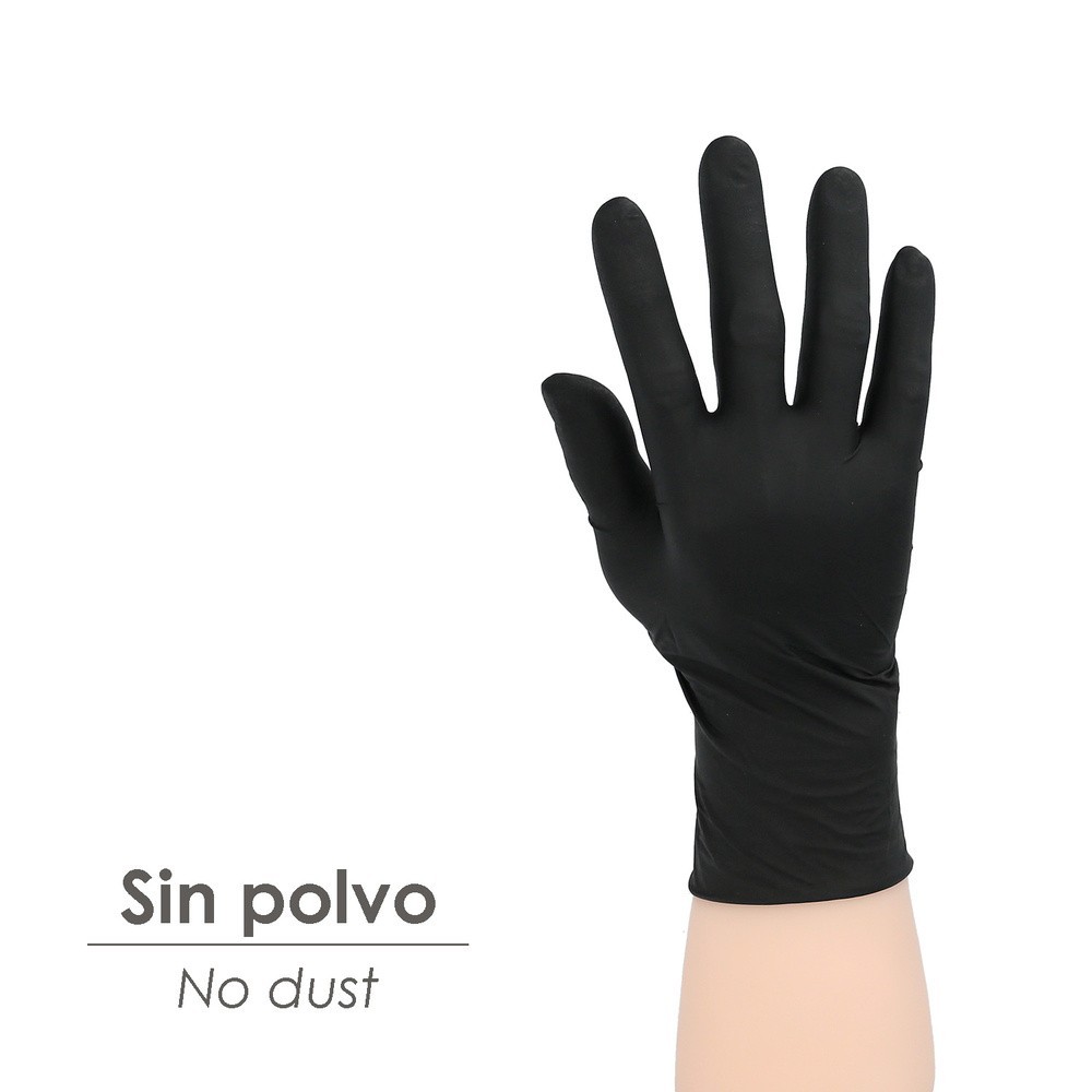 Guante Desechable Nitrilo Negro XL 5,5 gms, Gruesos Caja 100 guantes, al por Mayor | Almacén de Ferretería
