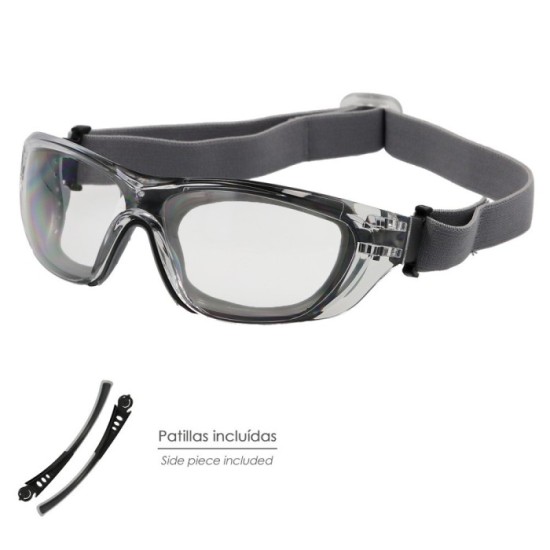 Gafas de Seguridad Acolchadas Cristales Transparentes Con Patillas o Goma Elastica,  Patillas Engomadas EN/166 al por Mayor | Al