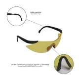 Gafas Proteccion En166 Patillas Ajustables Lentes Ambar, Puente Engomado, Homologadas EN166 al por Mayor | Almacén de Ferretería