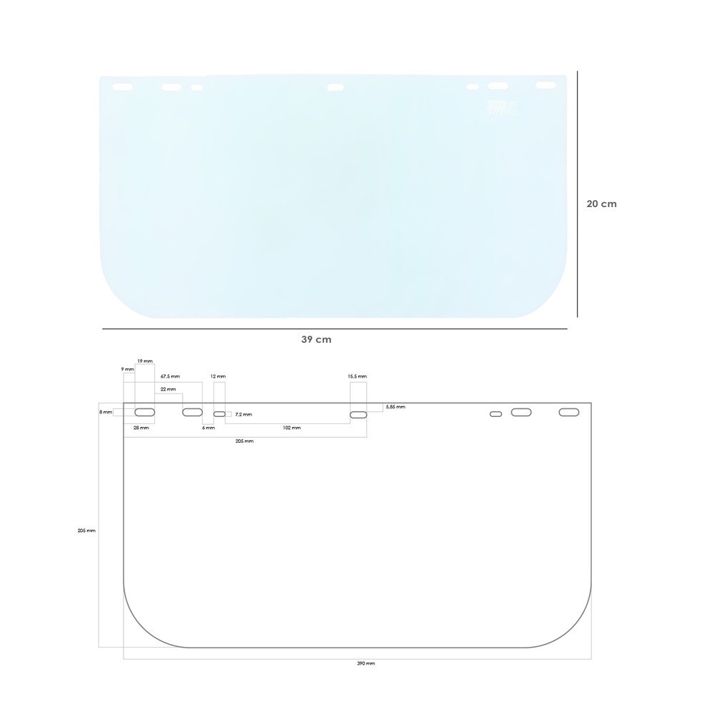 Recambio Pantalla 390x200 mm, Para Protector Facial Con Arnes al por Mayor | Almacén de Ferretería