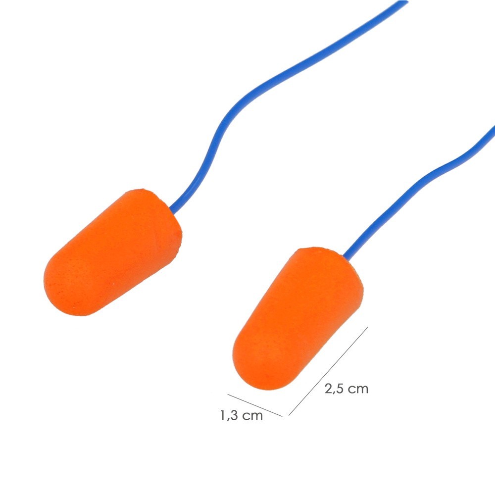 Tapón Espuma Para Oídos 2 Tapones Con Cordon Snr 31Db Trabajar, Dormir, Estudiar, Leer, Viajar, Ronquidos, Proteccion Auditiva a