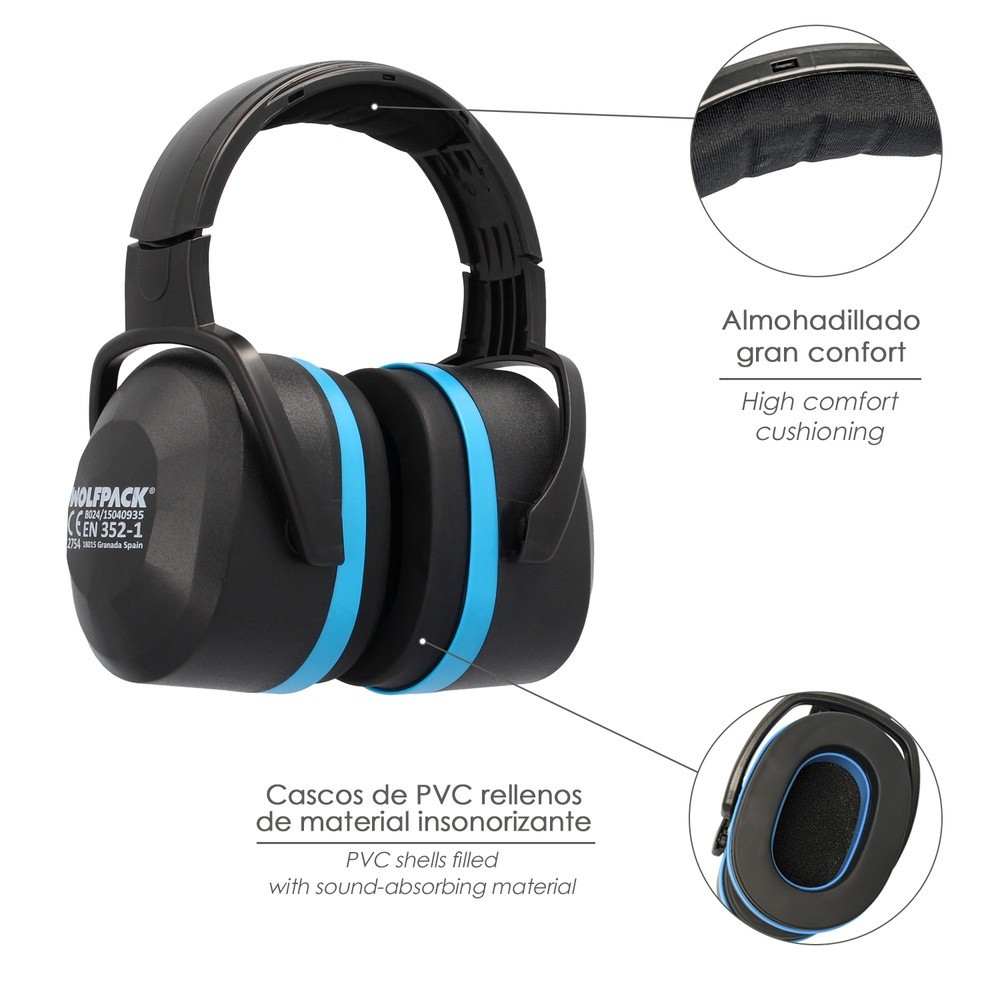 Protector Auditivo Cascos CE SNR 29 dB Trabajar, Dormir, Estudiar, Leer, Viajar, Ronquidos, Proteccion Auditiva Cascos al por Ma