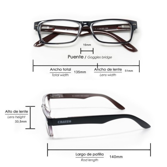 Gafas Lectura Kansas Azul Oscuro / Rojo, Aumento +1,5 Gafas De Vista, Gafas De Aumento, Gafas Visión Borrosa al por Mayor | Alma