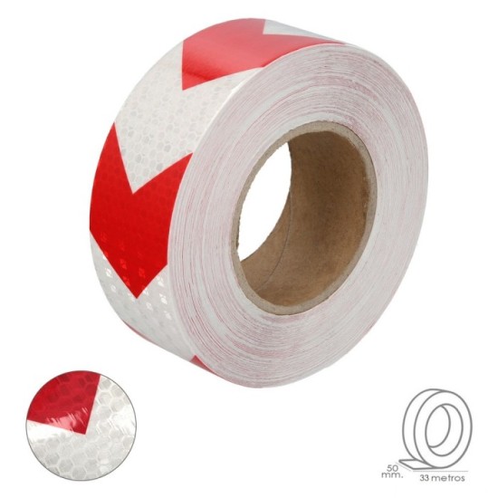 Cinta Adhesiva Reflectante Blanca/ Roja 50 mm, x 33 metros, Uso doméstico, al por Mayor | Almacén de Ferretería