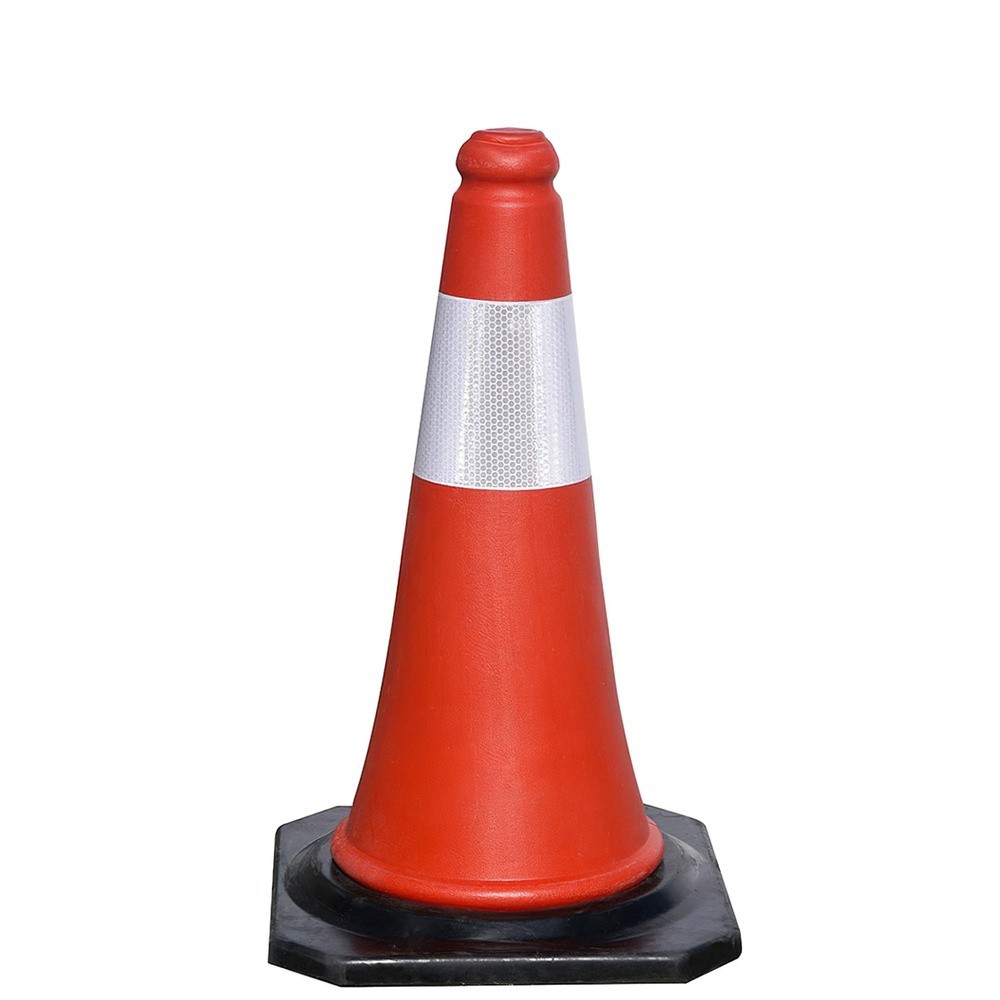 Cono Señalizacion Base Goma 50 cm, Reflectante Uso Domestico al por Mayor | Almacén de Ferretería