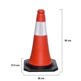 Cono Señalizacion Base Goma 50 cm, Reflectante Uso Domestico al por Mayor | Almacén de Ferretería