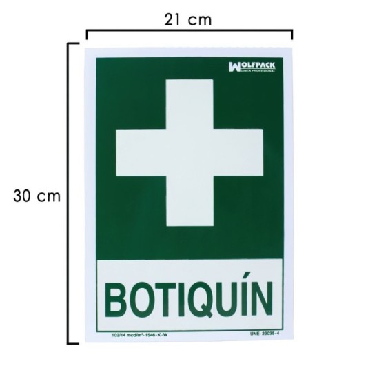 Cartel Botiquin 21x 30 (Alt,) cm, al por Mayor | Almacén de Ferretería