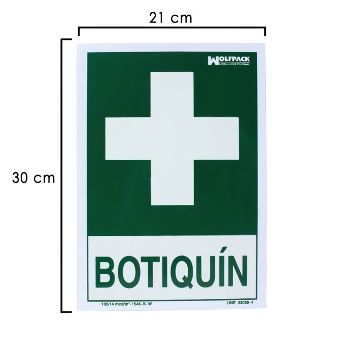 Cartel Botiquin 21x 30 (Alt,) cm, al por Mayor | Almacén de Ferretería
