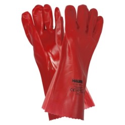 Guantes Pvc Rojo 35 cm, (Par)