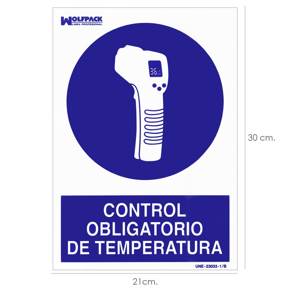 Cartel De Control Obligatorio De La Temperatura 21x 30 (Alt,) cm, al por Mayor | Almacén de Ferretería