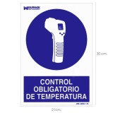 Cartel De Control Obligatorio De La Temperatura 21x 30 (Alt,) cm, al por Mayor | Almacén de Ferretería