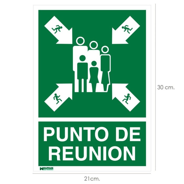 Cartel Informativo Punto De Reunion 21 x 30 (Alt) cm, al por Mayor | Almacén de Ferretería