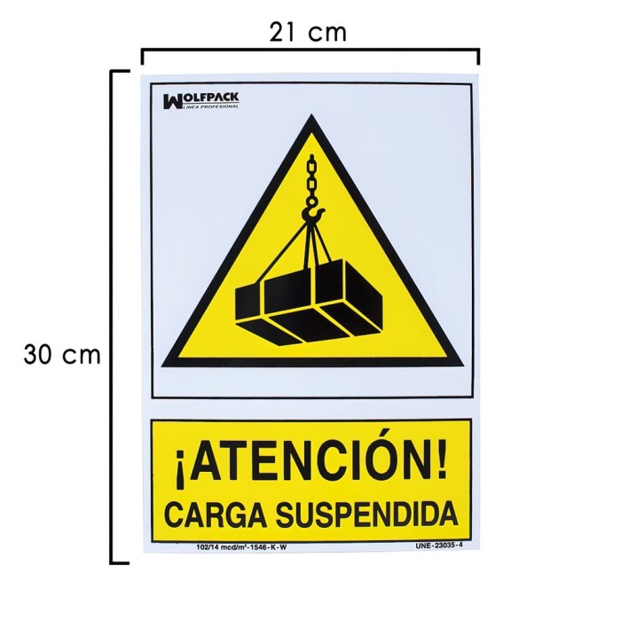 Cartel Peligro Carga Suspendida 21x 30 (Alt,) cm, al por Mayor | Almacén de Ferretería