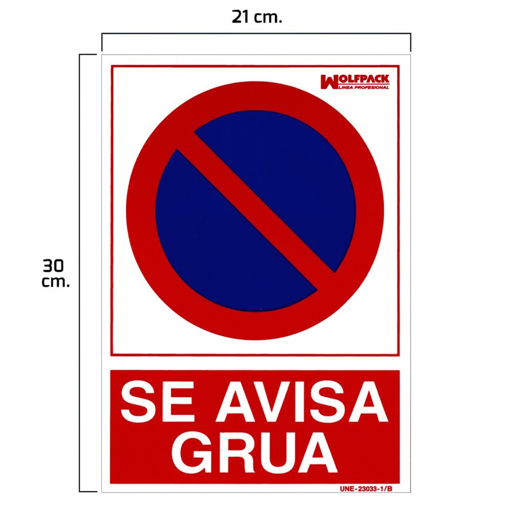 Cartel Se Avisa Grua 21 x 30 (Alt) cm, al por Mayor | Almacén de Ferretería