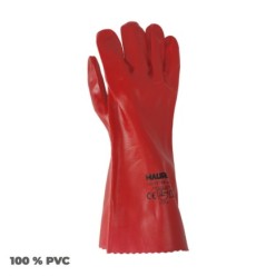 Guantes Pvc Rojo 35 cm, (Par)