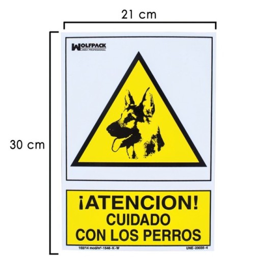 Cartel Cuidado Con Los Perros 21x 30 (Alt,) cm, al por Mayor | Almacén de Ferretería