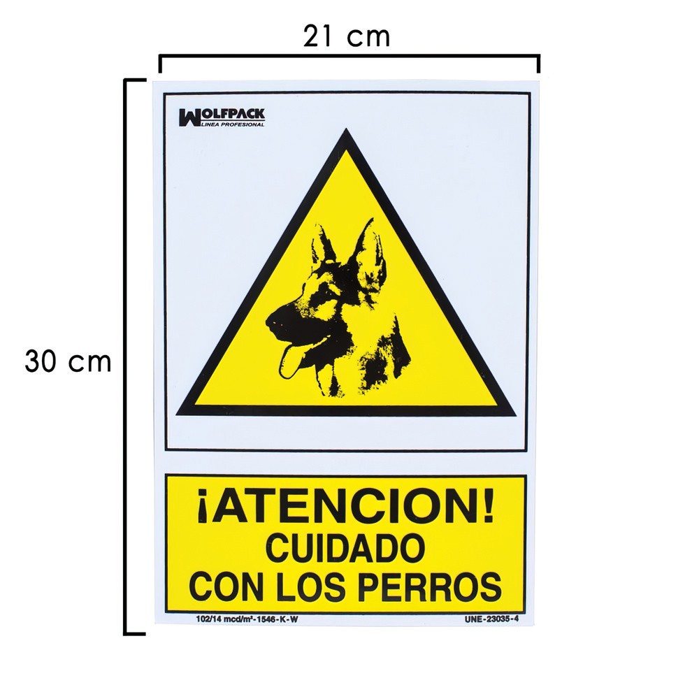 Cartel Cuidado Con Los Perros 21x 30 (Alt,) cm, al por Mayor | Almacén de Ferretería