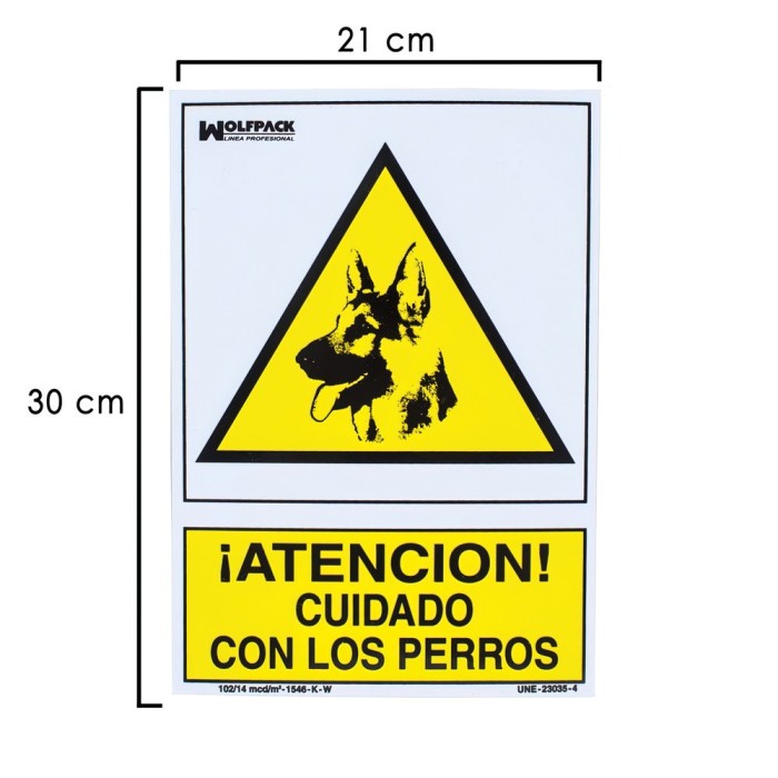 Cartel Cuidado Con Los Perros 21x 30 (Alt,) cm, al por Mayor | Almacén de Ferretería