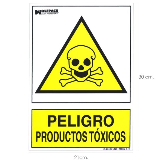 Cartel Peligro Productos Toxicos 21x 30 (Alt,) cm, al por Mayor | Almacén de Ferretería