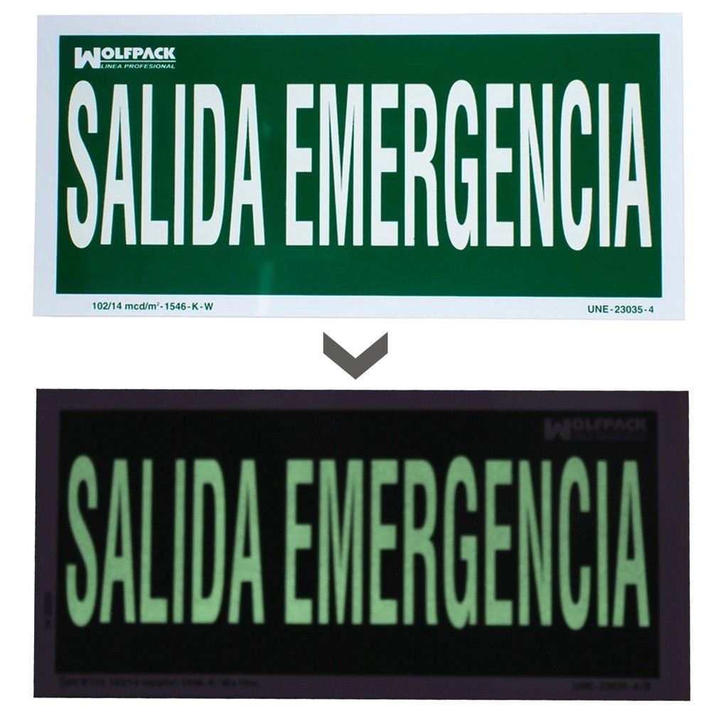 Cartel Salida De Emergencia 30 x 15 (Alt,) cm, al por Mayor | Almacén de Ferretería
