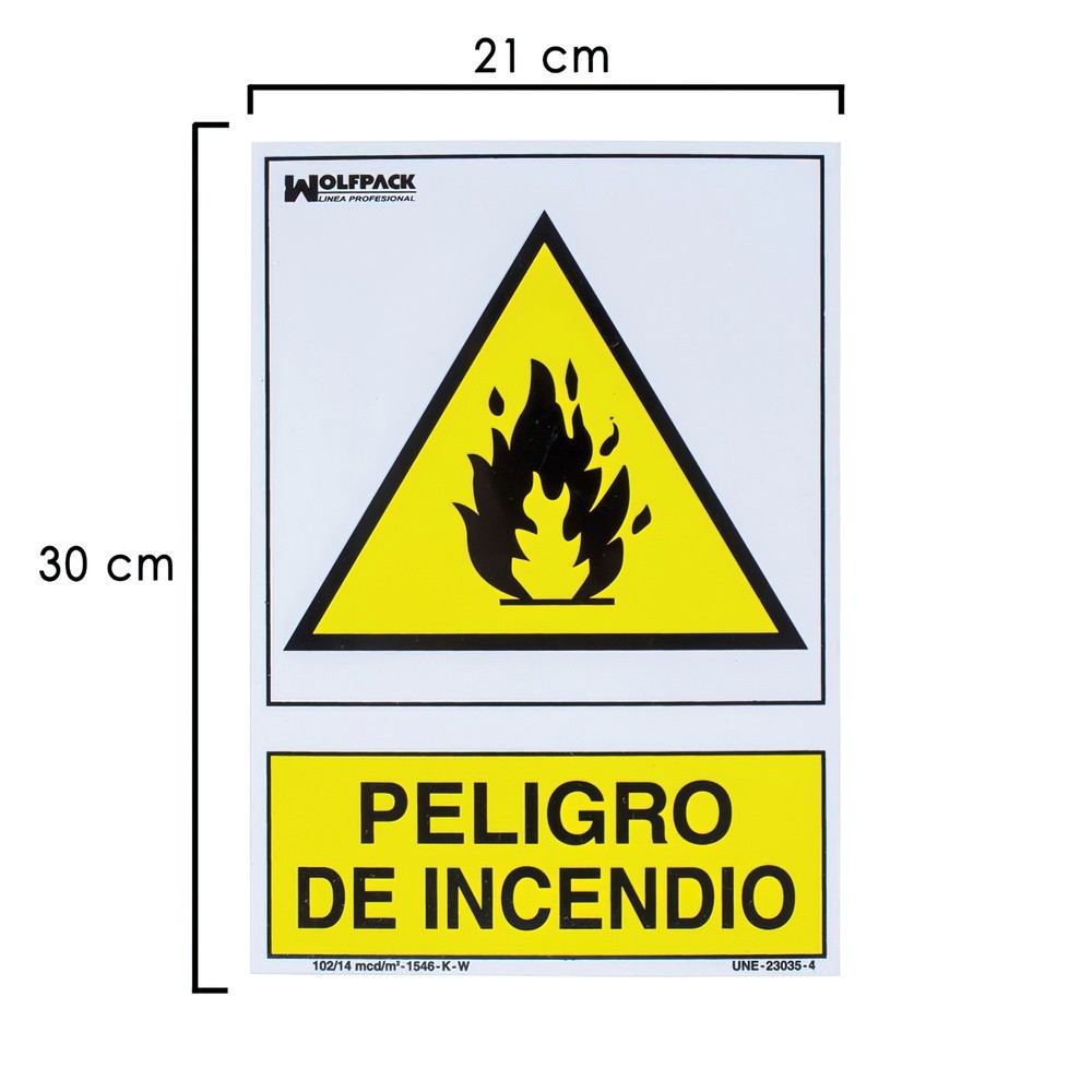 Cartel Peligro De Incendio 21x 30 (Alt,) cm, al por Mayor | Almacén de Ferretería