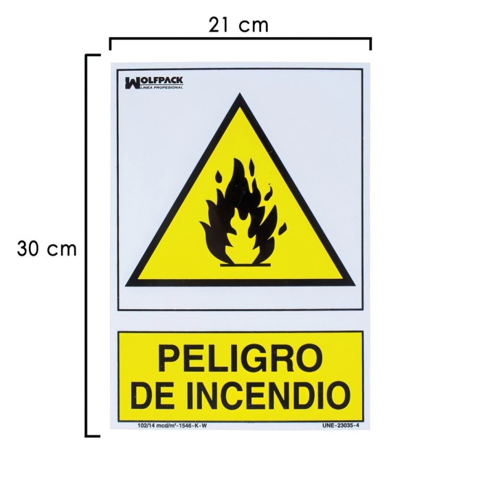 Cartel Peligro De Incendio 21x 30 (Alt,) cm, al por Mayor | Almacén de Ferretería