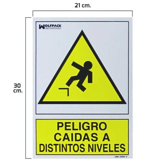 Cartel Peligro Caidas a Distintos Niveles 21x 30 (Alt,) cm, al por Mayor | Almacén de Ferretería