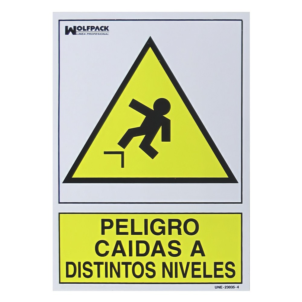 Cartel Peligro Caidas a Distintos Niveles 21x 30 (Alt,) cm, al por Mayor | Almacén de Ferretería