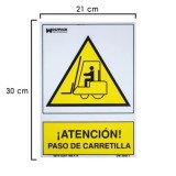 Cartel Atencion Paso Carretilla 21x 30 (Alt,) cm, al por Mayor | Almacén de Ferretería