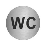 Placa Adhesiva "WC" Acero Inoxidable Ø 7 cm, al por Mayor | Almacén de Ferretería