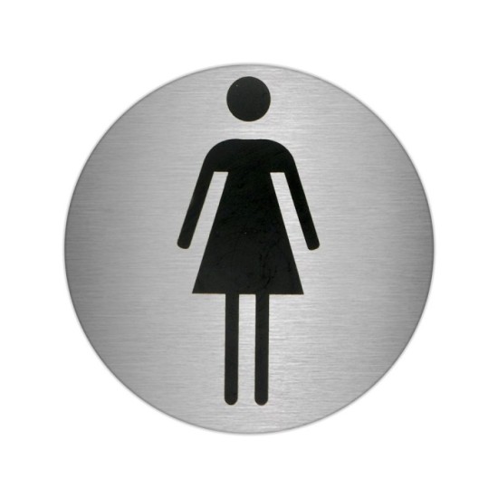 Placa Adhesiva Baño "Mujer" Acero Inoxidable Ø 7 cm, al por Mayor | Almacén de Ferretería