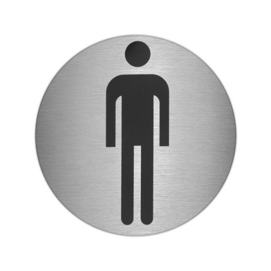 Placa Adhesiva Baño "Hombre" Acero Inoxidable Ø 7 cm, al por Mayor | Almacén de Ferretería