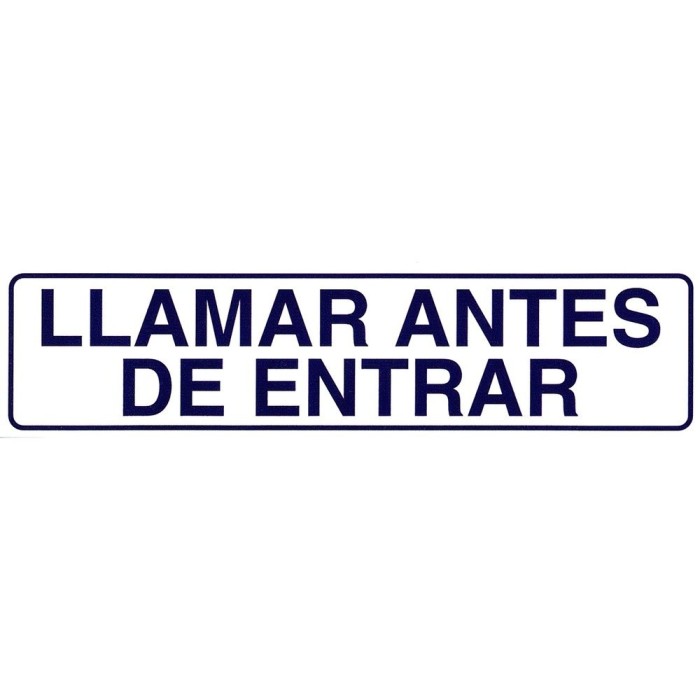 Rotulo Adhesivo 250x63 mm, Llamar Antes De Entrar al por Mayor | Almacén de Ferretería