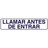 Rotulo Adhesivo 250x63 mm, Llamar Antes De Entrar al por Mayor | Almacén de Ferretería