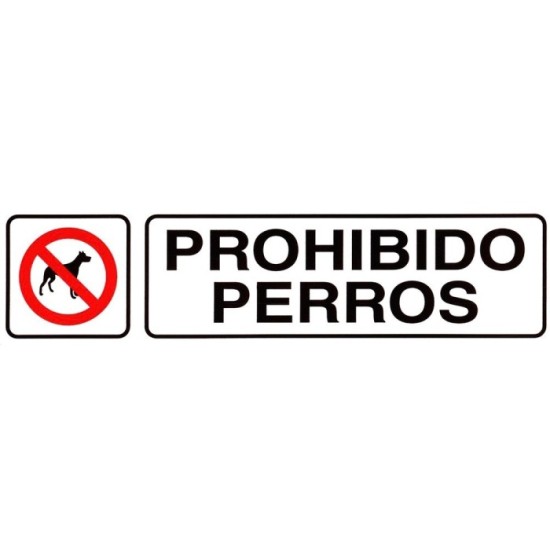 Rotulo Adhesivo 250x63 mm, Prohibido Perros al por Mayor | Almacén de Ferretería
