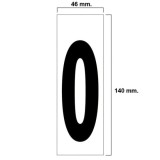 Numero Adhesivo 46x140 mm,   Nº 0 al por Mayor | Almacén de Ferretería