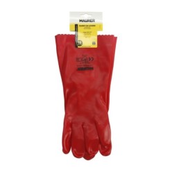 Guantes Pvc Rojo 35 cm, (Par)