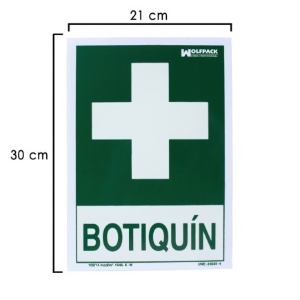 Cartel Botiquin 30x21 cm,