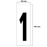 Numero Adhesivo 46x140 mm,   Nº 1 al por Mayor | Almacén de Ferretería