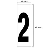 Numero Adhesivo 46x140 mm,   Nº 2 al por Mayor | Almacén de Ferretería