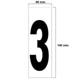 Numero Adhesivo 46x140 mm,   Nº 3 al por Mayor | Almacén de Ferretería