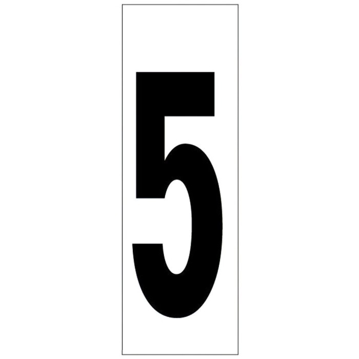 Numero Adhesivo 46x140 mm,   Nº 5 al por Mayor | Almacén de Ferretería