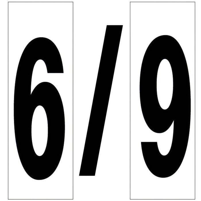 Numero Adhesivo 46x140 mm,   Nº 6 / 9 al por Mayor | Almacén de Ferretería