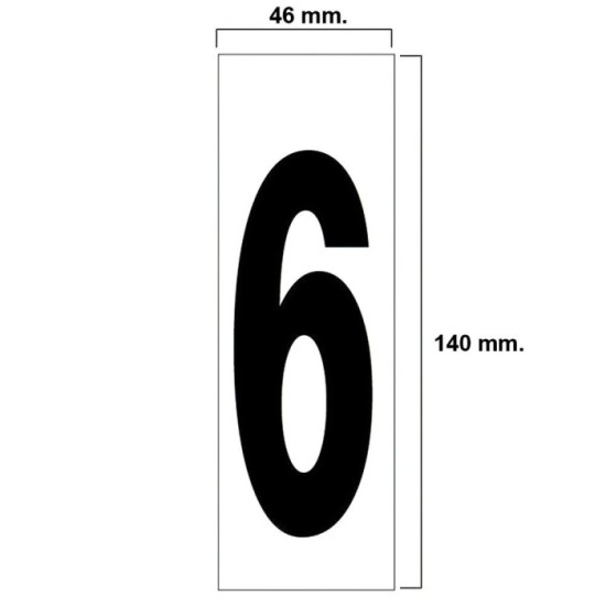 Numero Adhesivo 46x140 mm,   Nº 6 / 9 al por Mayor | Almacén de Ferretería