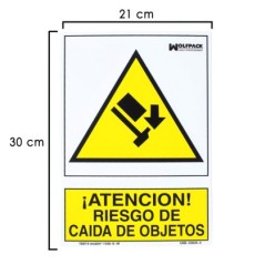 Cartel Riesgo Caida De Objetos 30x21 cm,