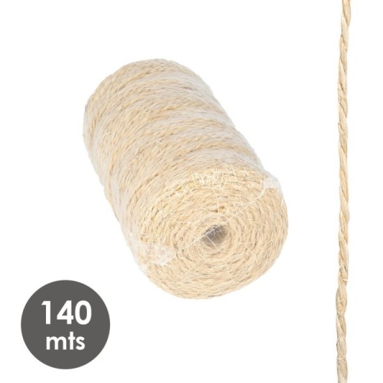Cuerda Sisal Nº3/4 Hilo de 2 Cabos (Bobina 700 gr, / 140 m,) al por Mayor | Almacén de Ferretería