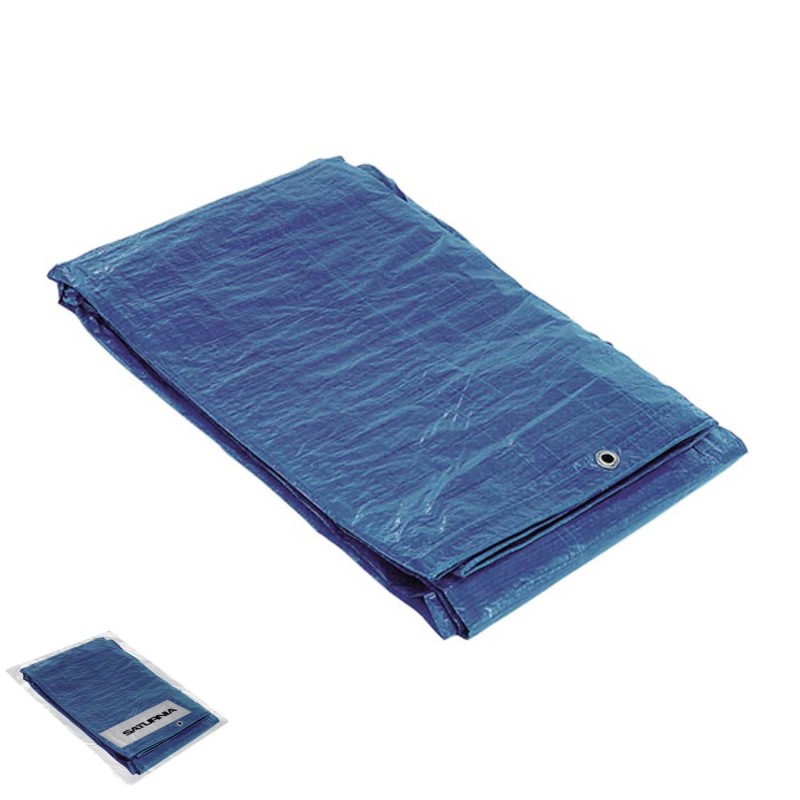 Lona Impermeable Reforzada 3 x4 metros (Aproximadamente) Con Ojetes Metálicos, Lona de Protección Duradera, Color Azul,